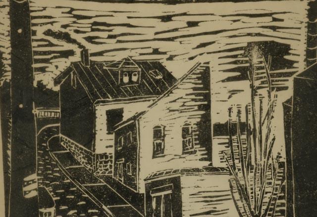 Leonard Lieb Woodcut "Landscape"