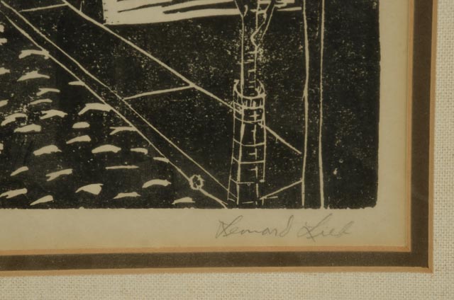 Leonard Lieb Woodcut "Landscape"