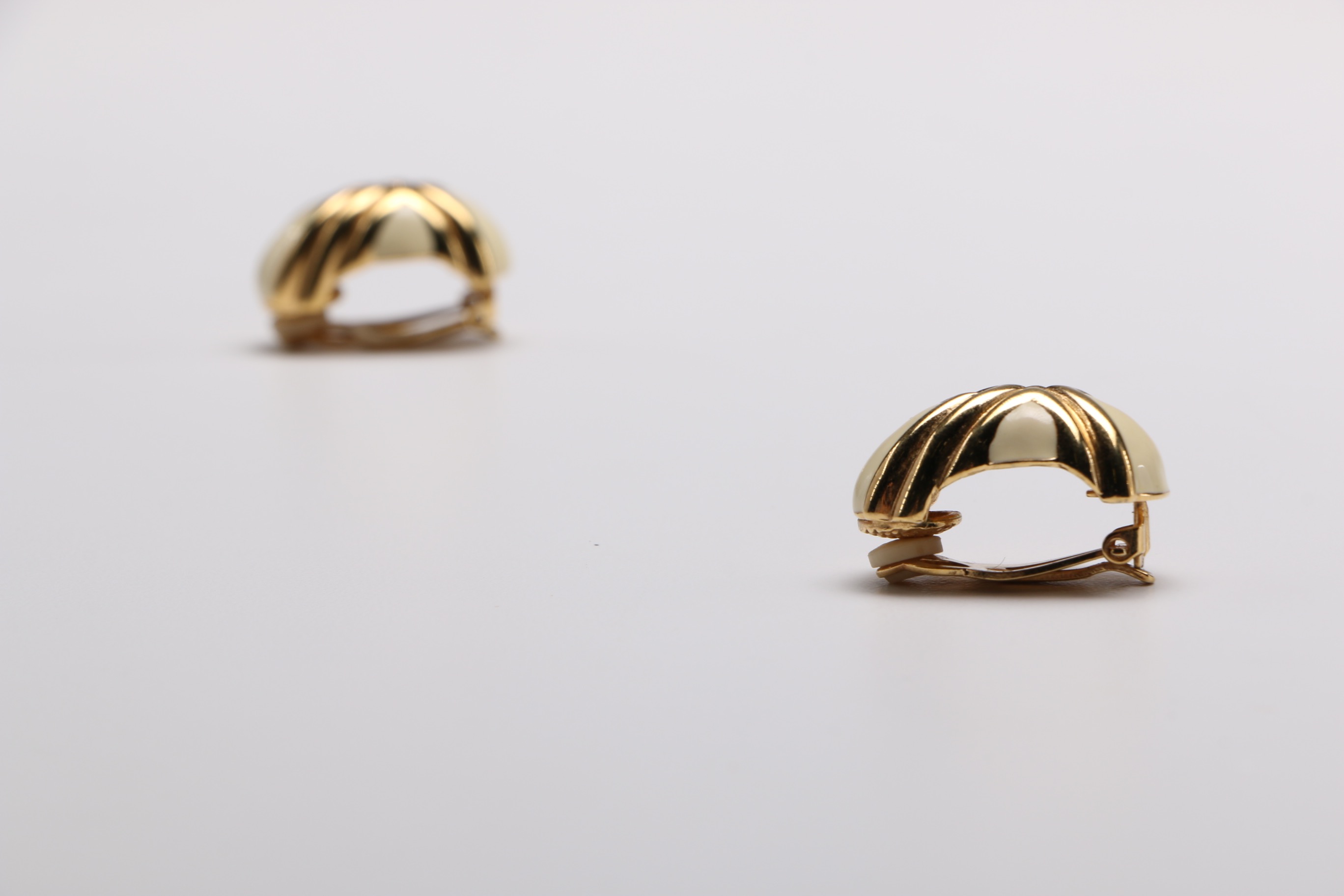 1980s St. John Gold Tone Clip On Earrings