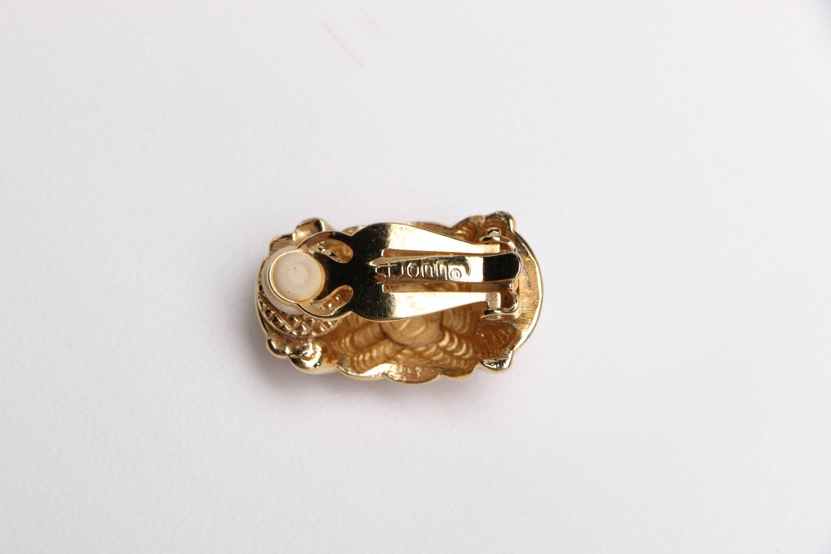 1980s St. John Gold Tone Clip On Earrings