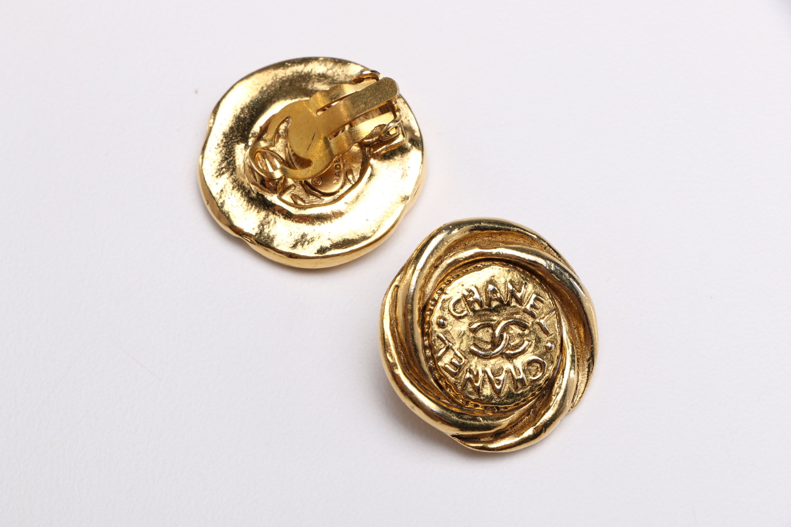 Chanel Round Clip On Earrings