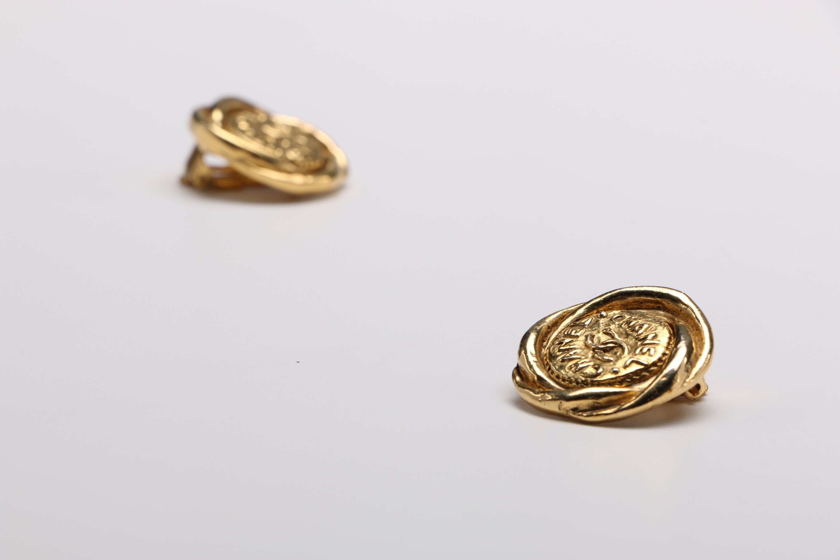 Chanel Round Clip On Earrings