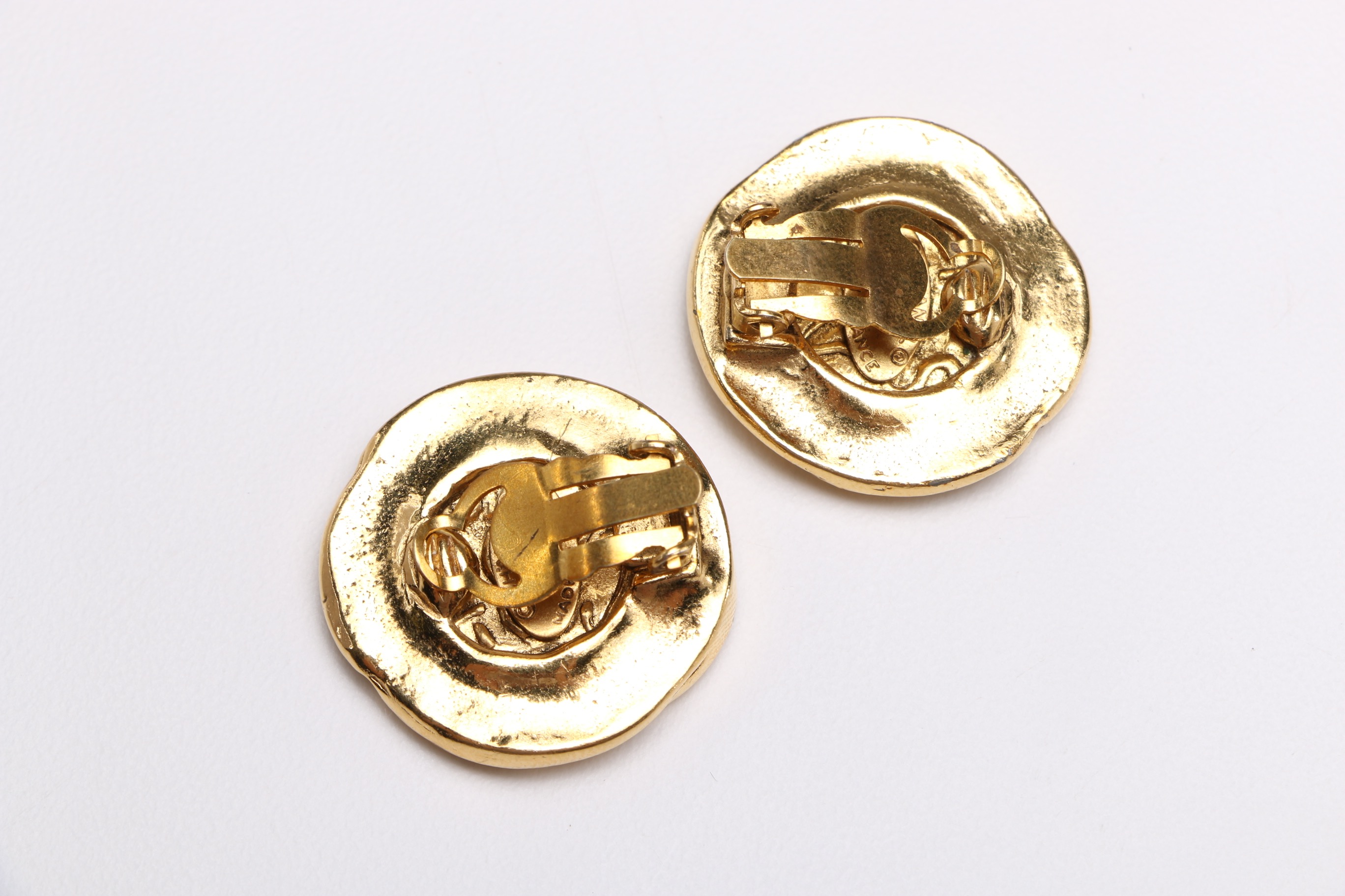 Chanel Round Clip On Earrings