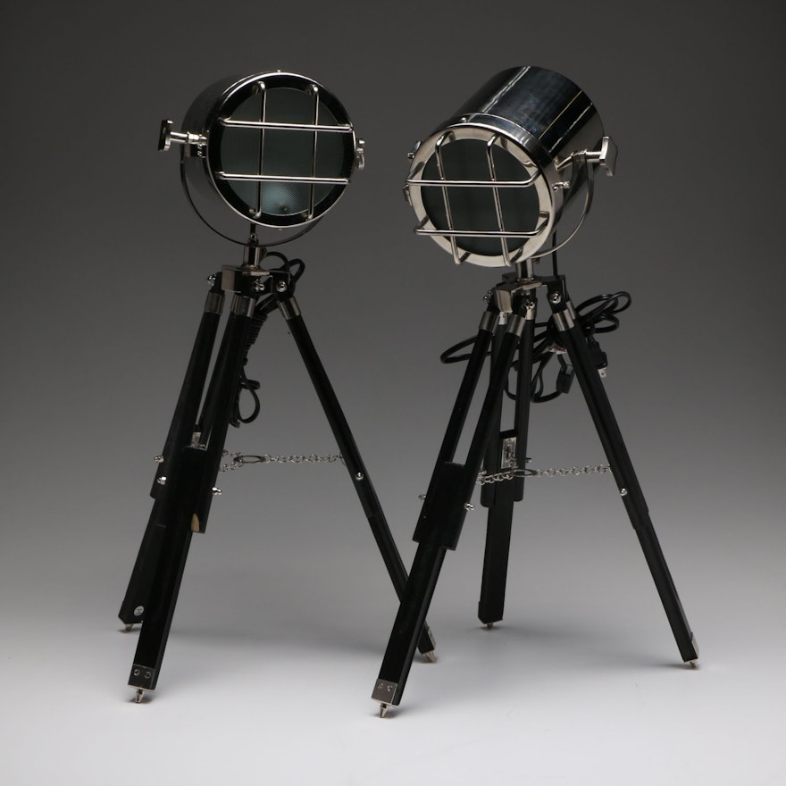 Pair of Lights on Tripod Bases