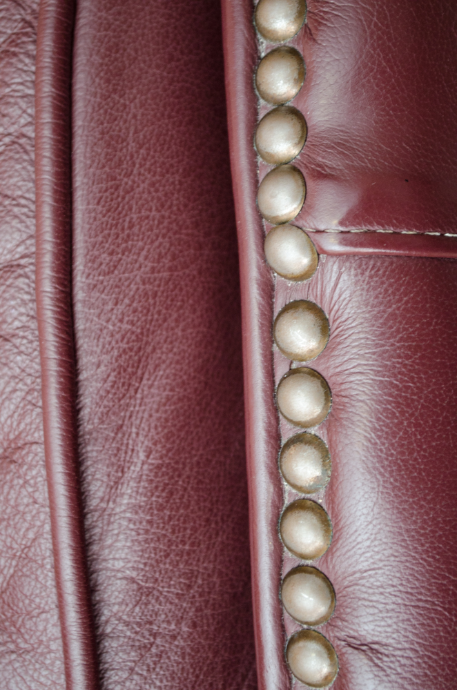 Leather Upholstered Wood Frame Office Chair