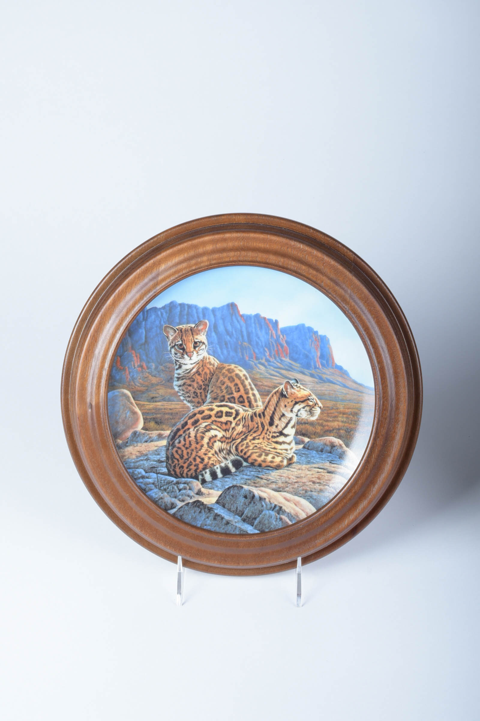 Two Limited Edition China Plates from the "Collection of Great Cats of the Americas" Issued by Edwin M. Knowles China Company