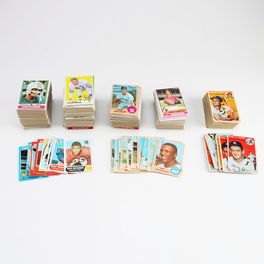 Collection of Vintage Baseball and Football Cards