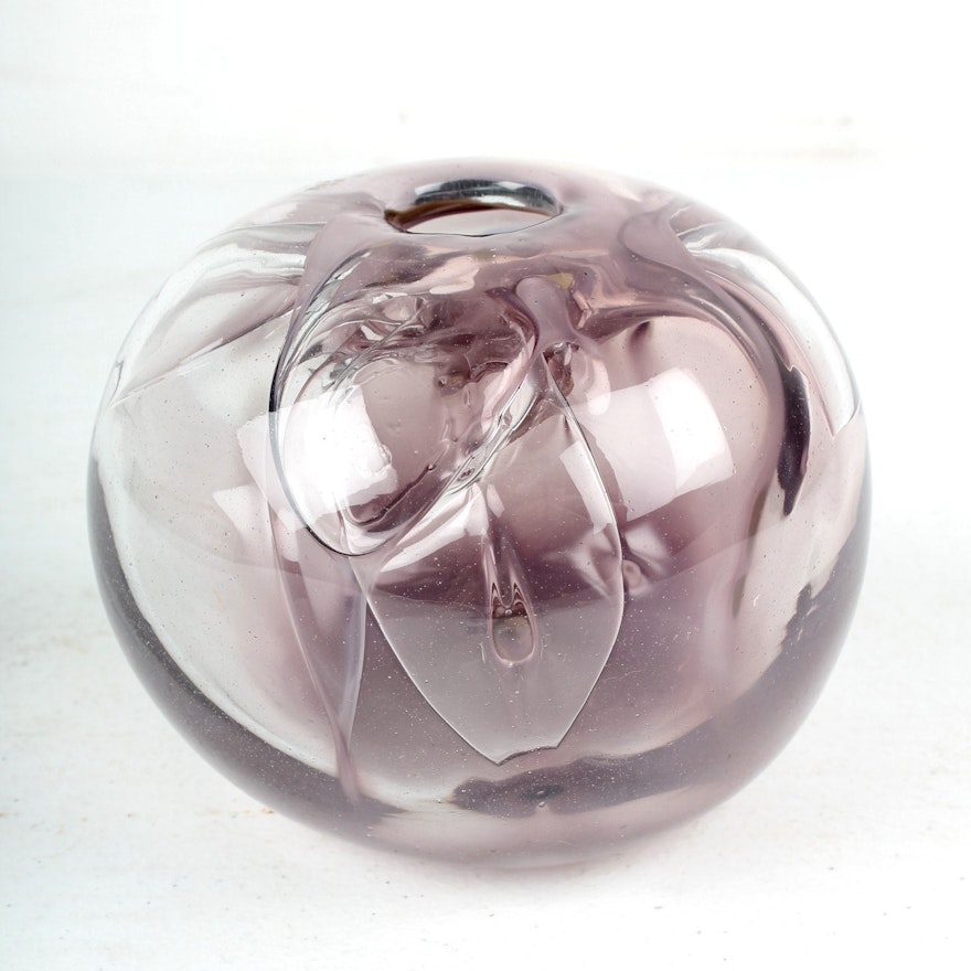 Richard Stauffer Art Glass Sphere Vase