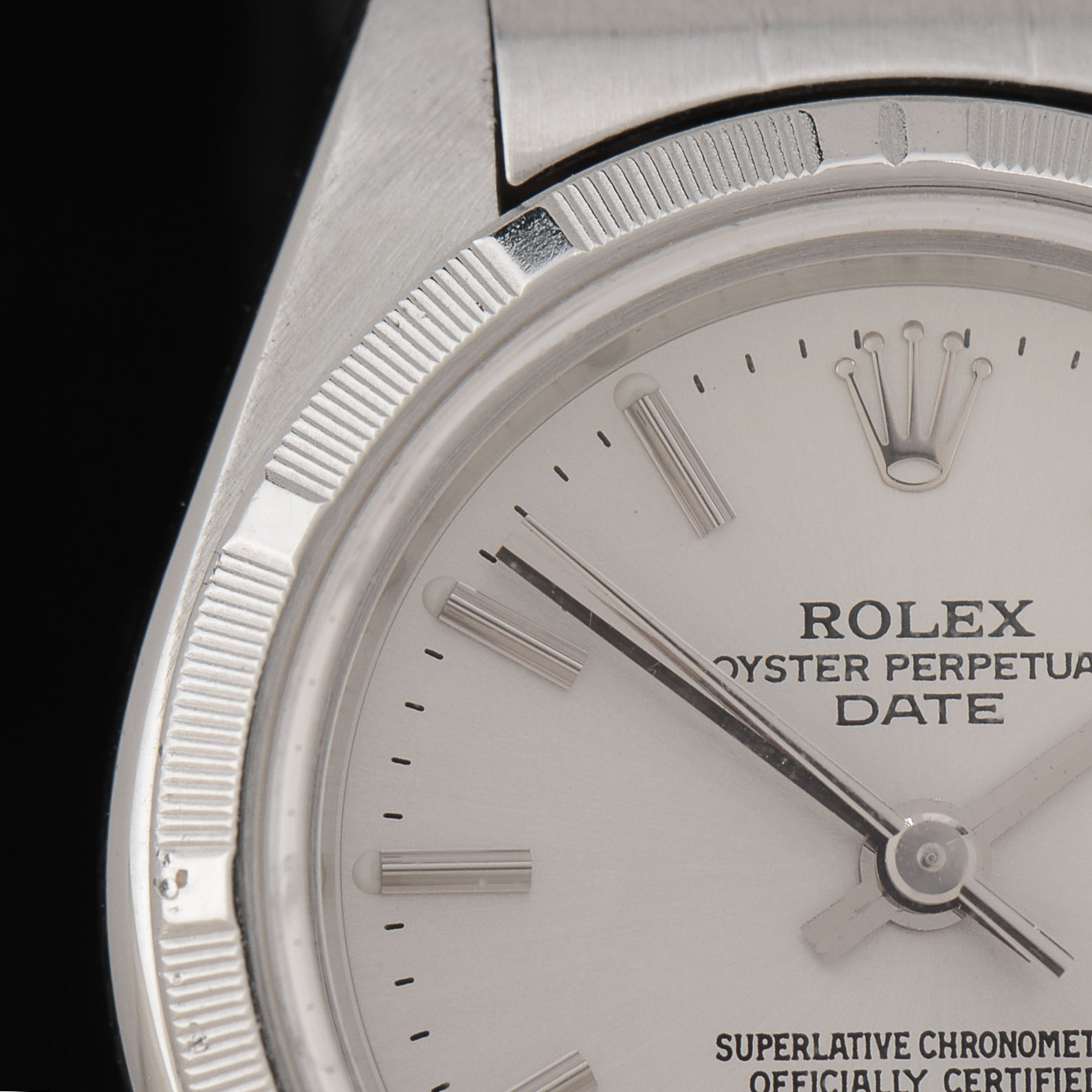 Women's Rolex Perpetual Date Stainless Steel Silver Index Oyster Perpetual Date Watch