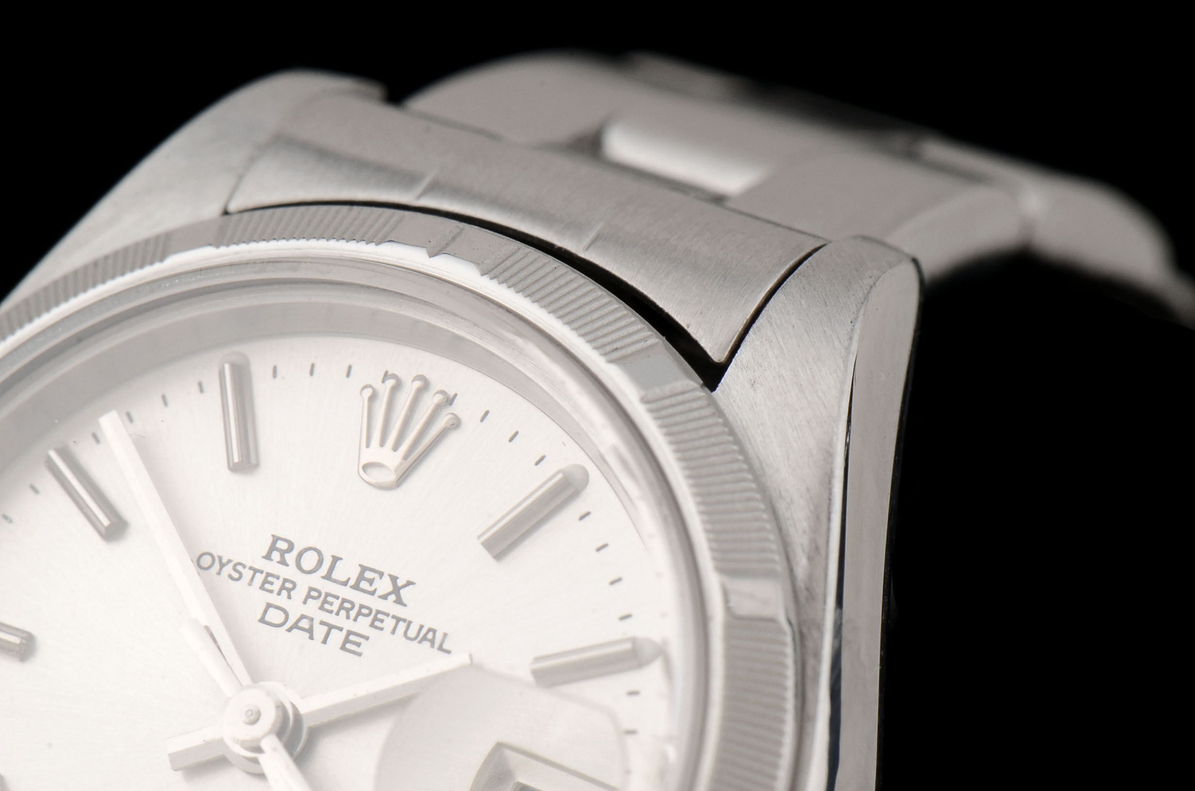 Women's Rolex Perpetual Date Stainless Steel Silver Index Oyster Perpetual Date Watch