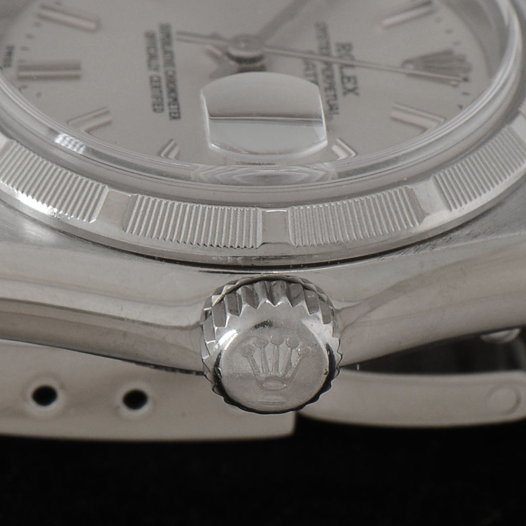 Women's Rolex Perpetual Date Stainless Steel Silver Index Oyster Perpetual Date Watch