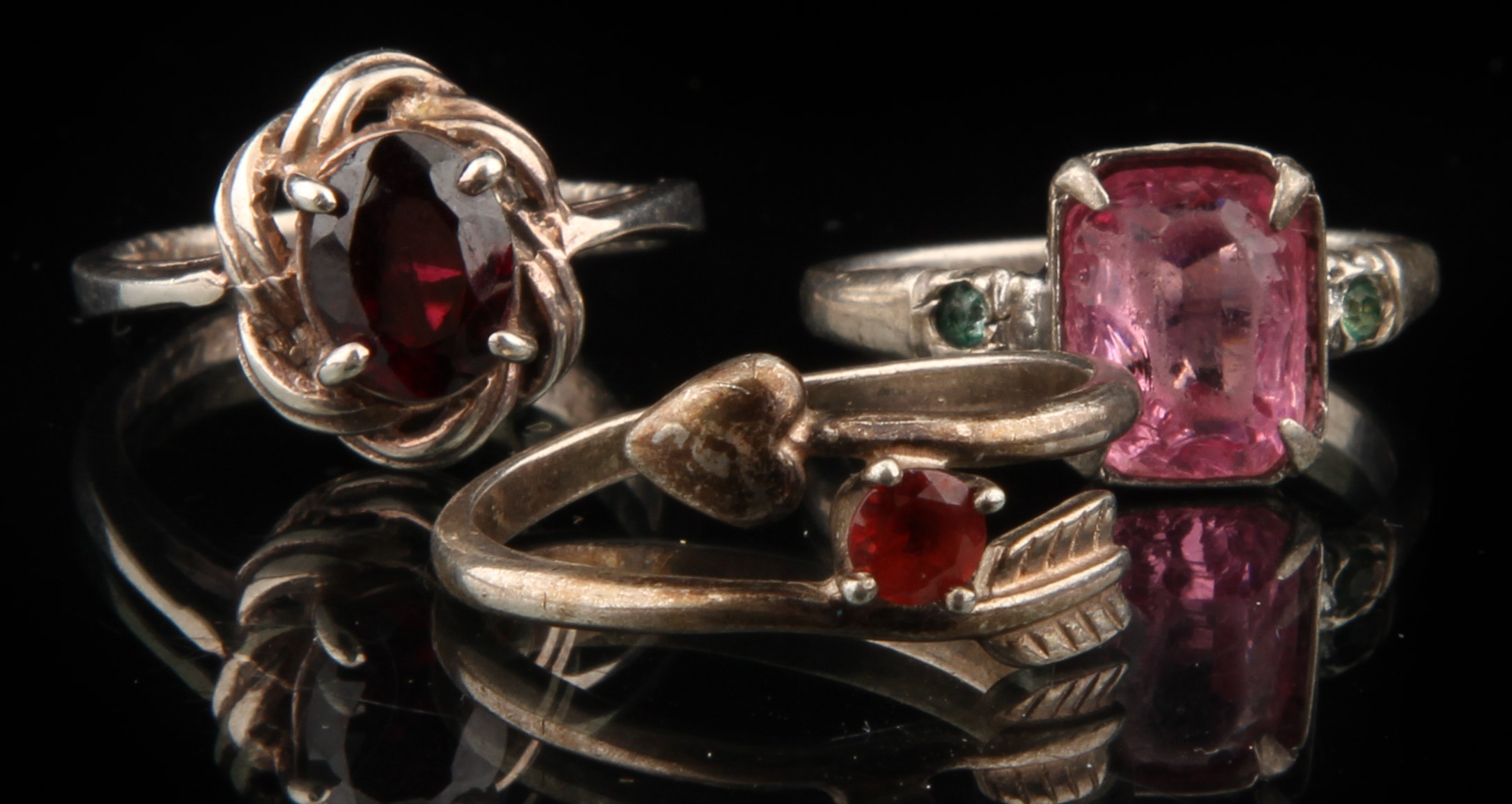 Sterling Silver Rings with Faux Stones