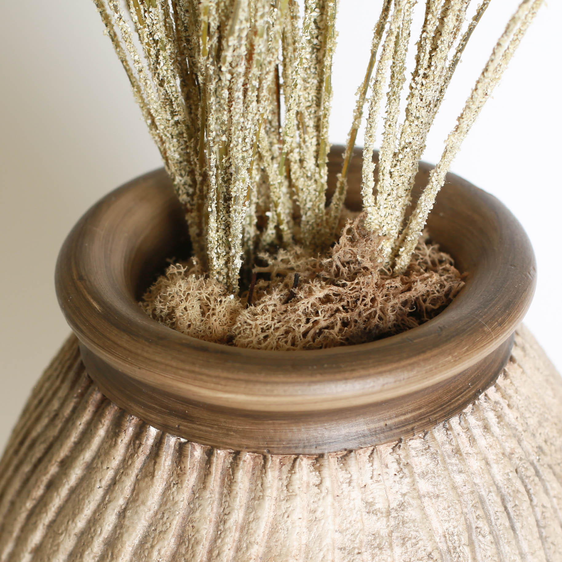 Small Wicker Plant Stand, and Two Vases