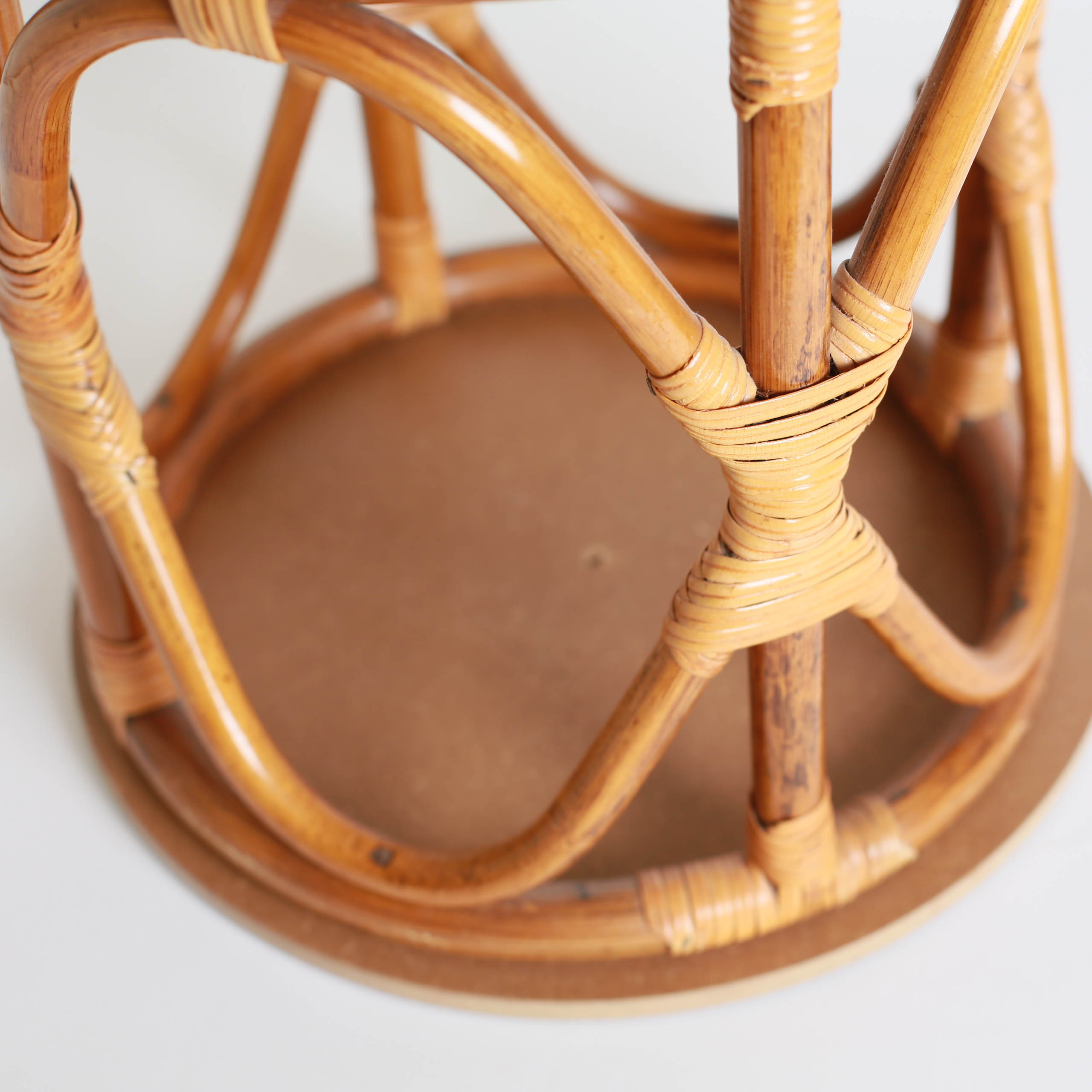 Small Wicker Plant Stand, and Two Vases