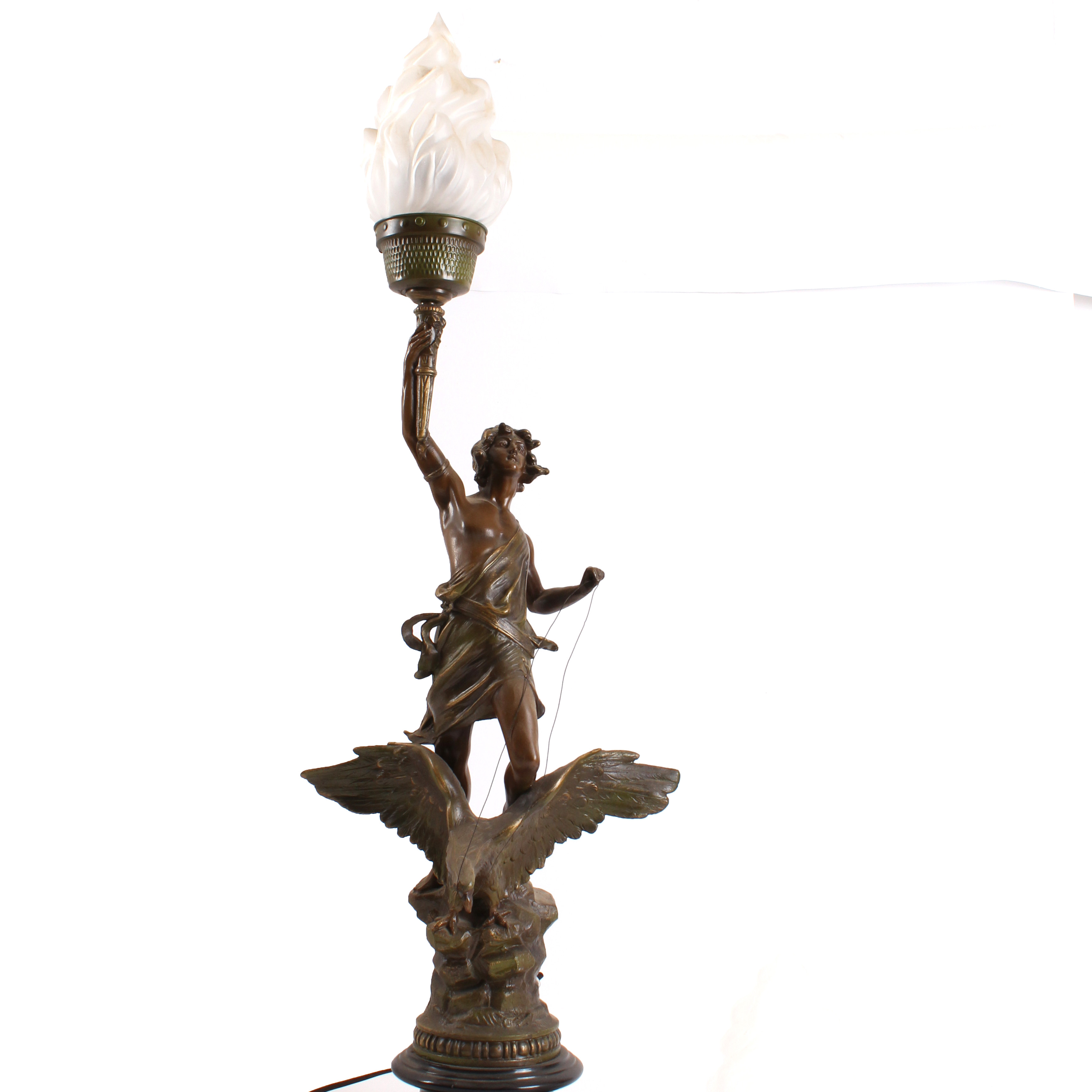 Antique Newel Post Lamp of Mercury