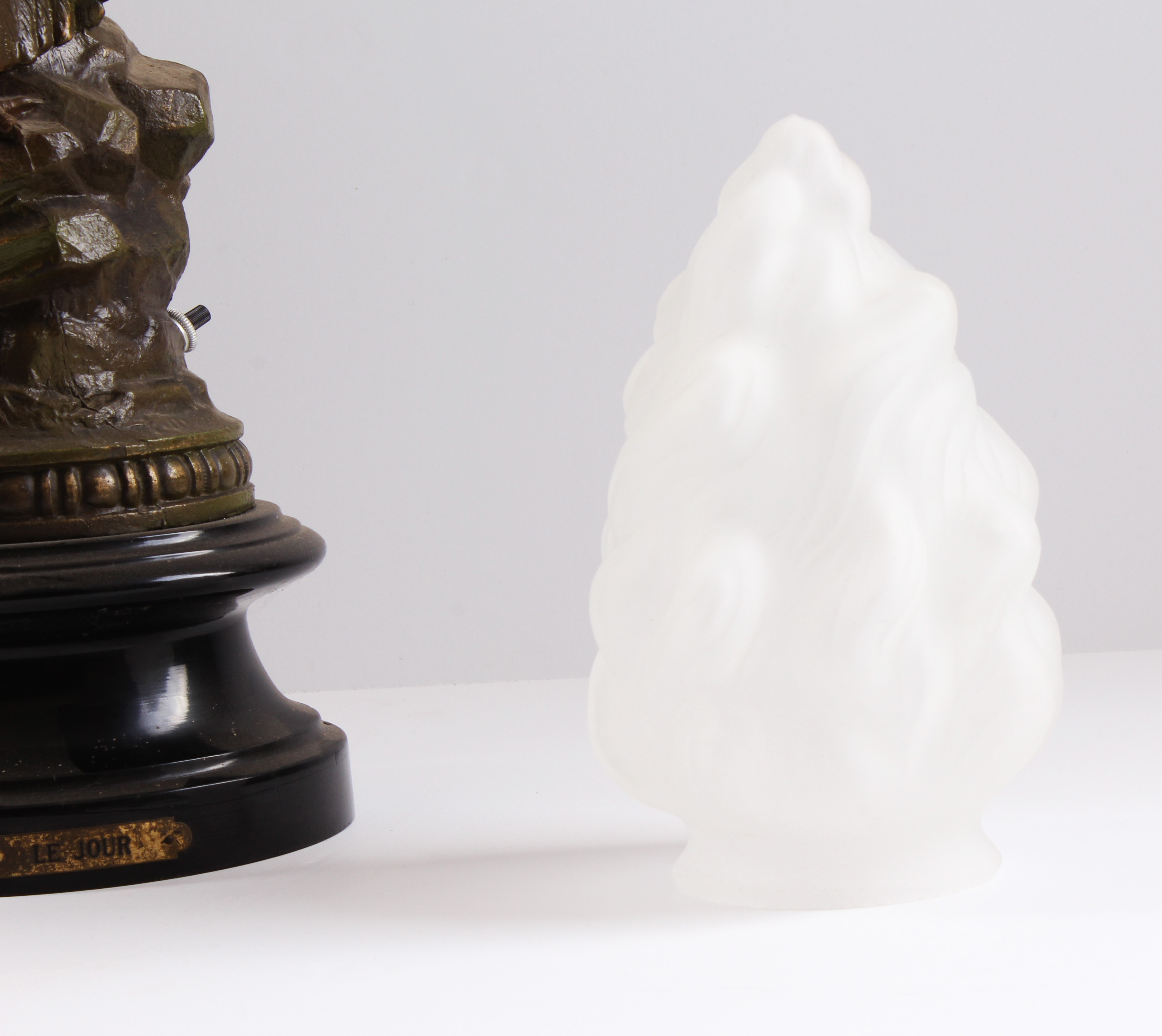 Antique Newel Post Lamp of Mercury