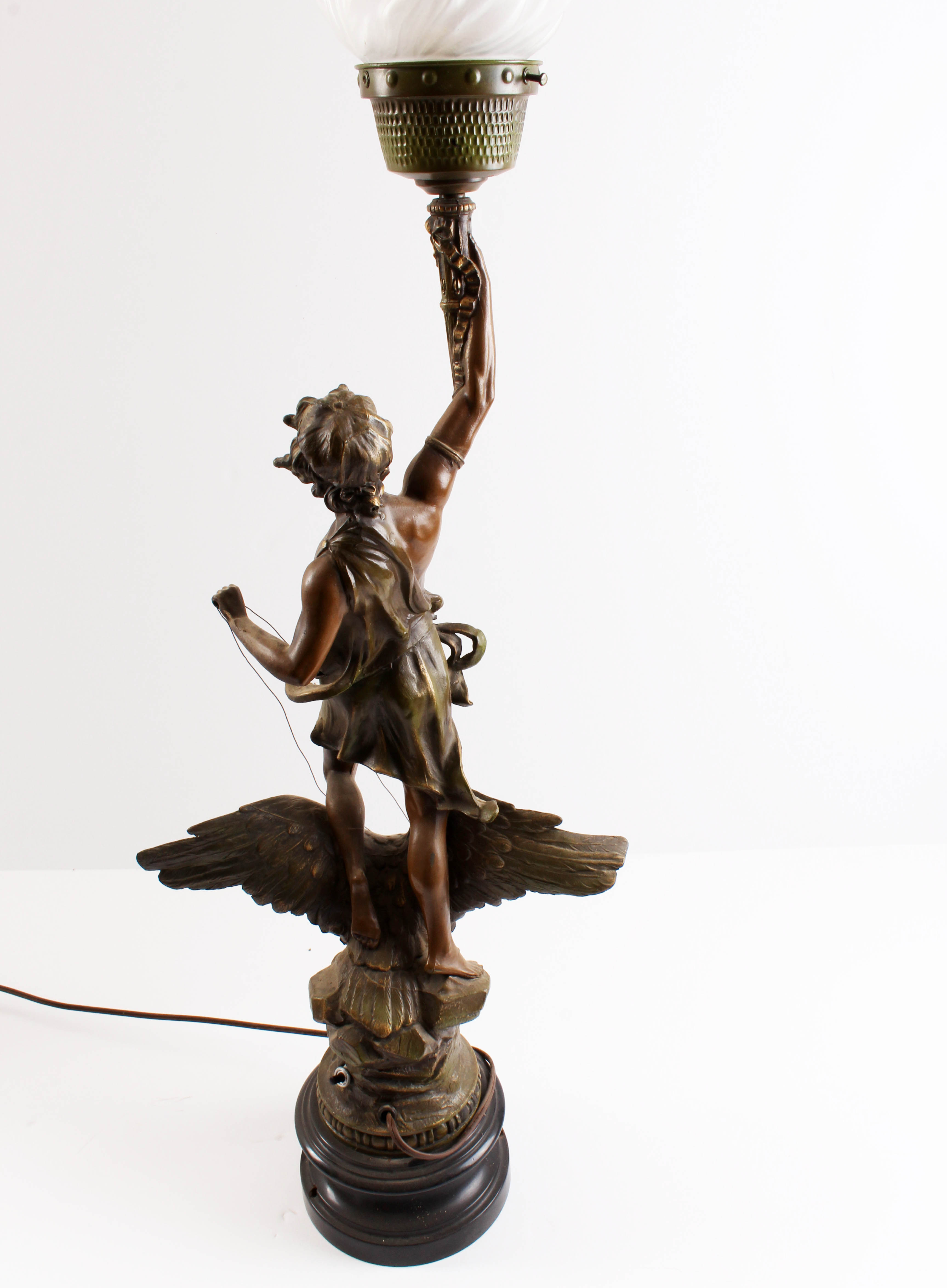 Antique Newel Post Lamp of Mercury