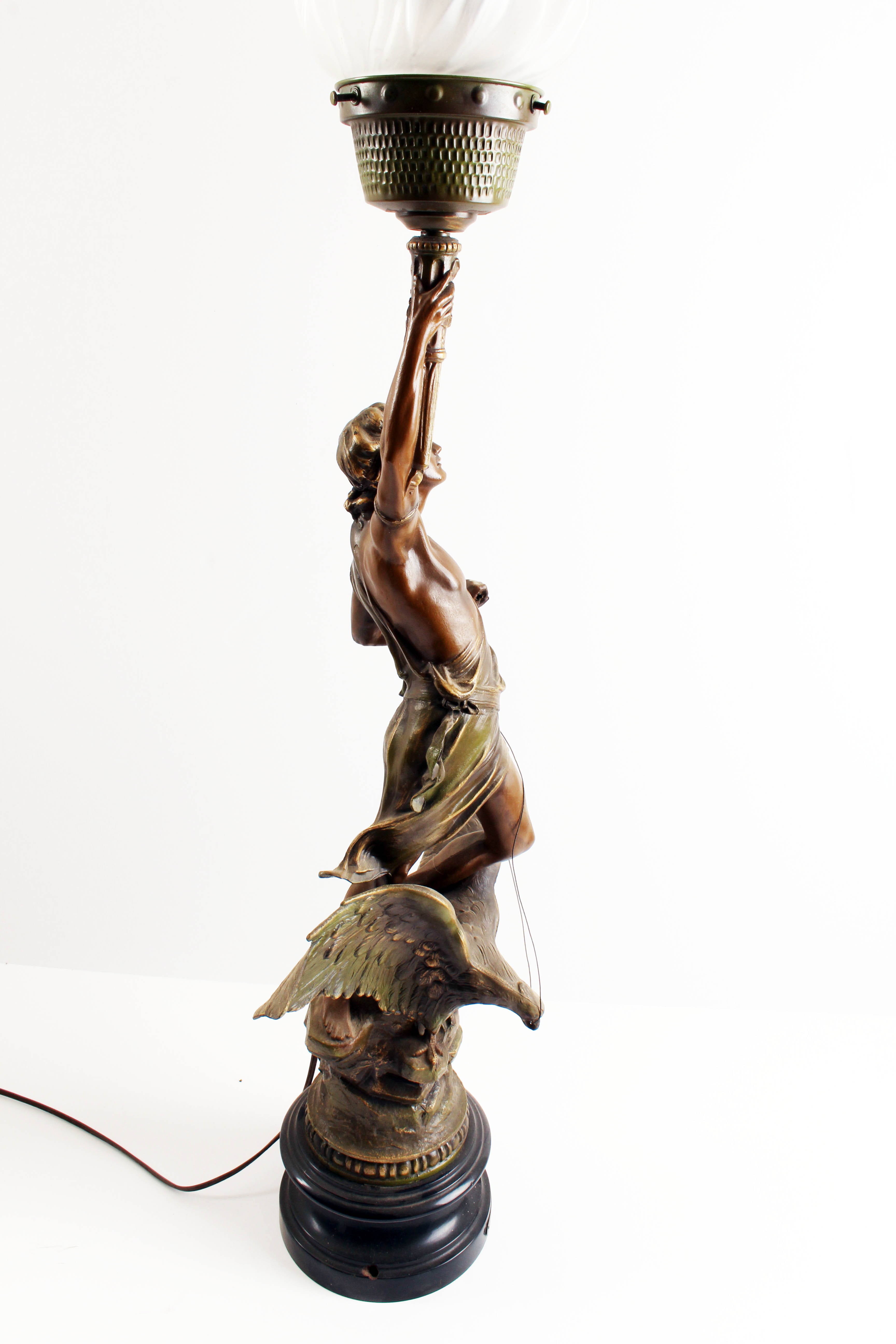 Antique Newel Post Lamp of Mercury