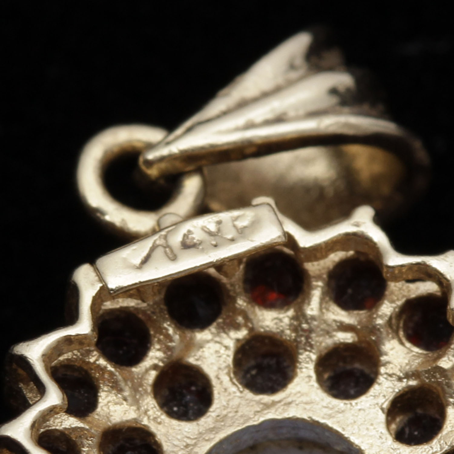 14K Yellow Gold Opal and Garnet Pendant