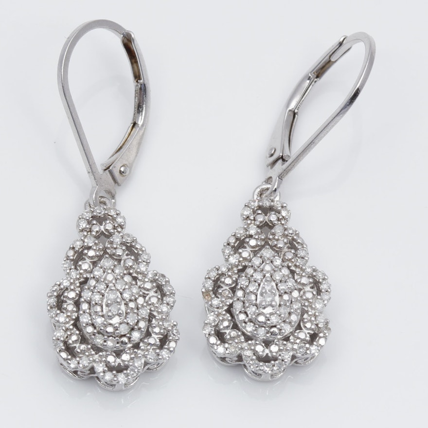 Sterling Silver 1.32 Carat Diamond Earrings