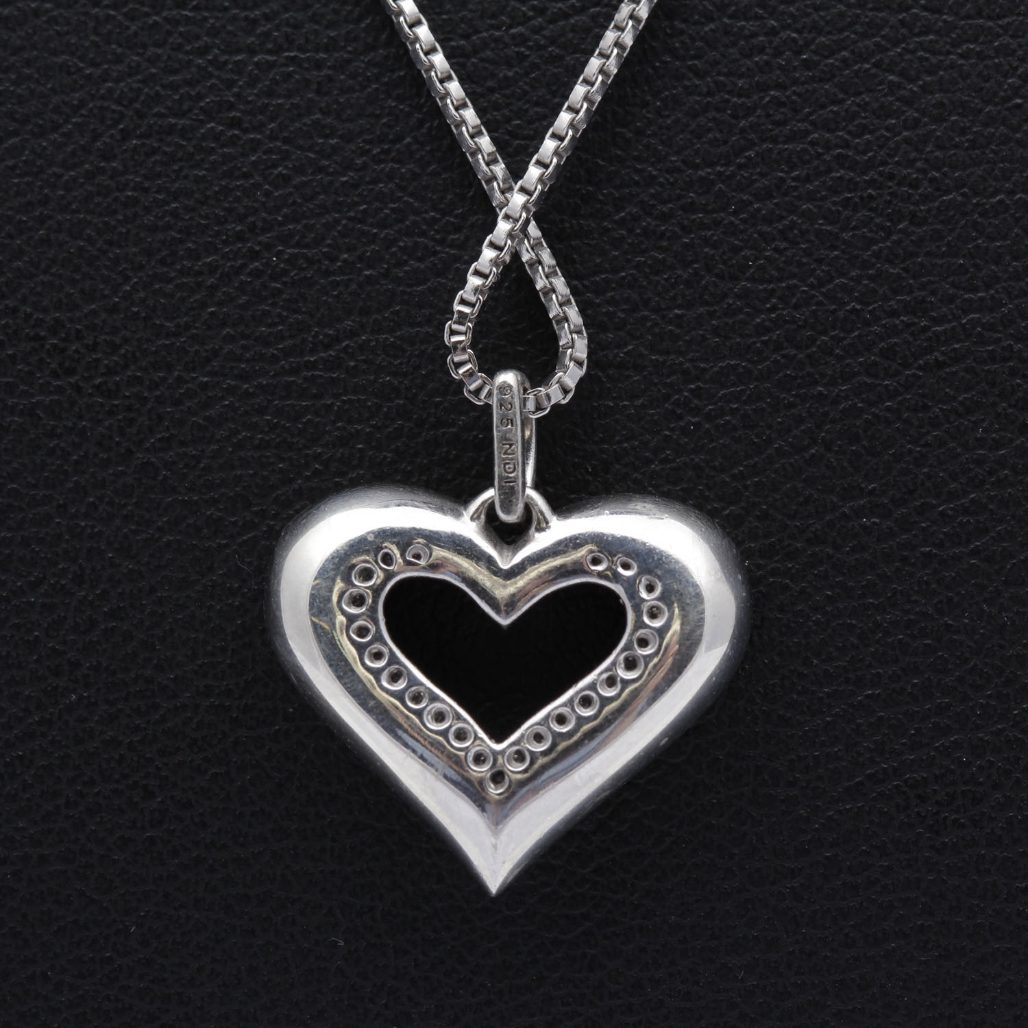 Sterling Silver Diamond Heart Pendant Necklace