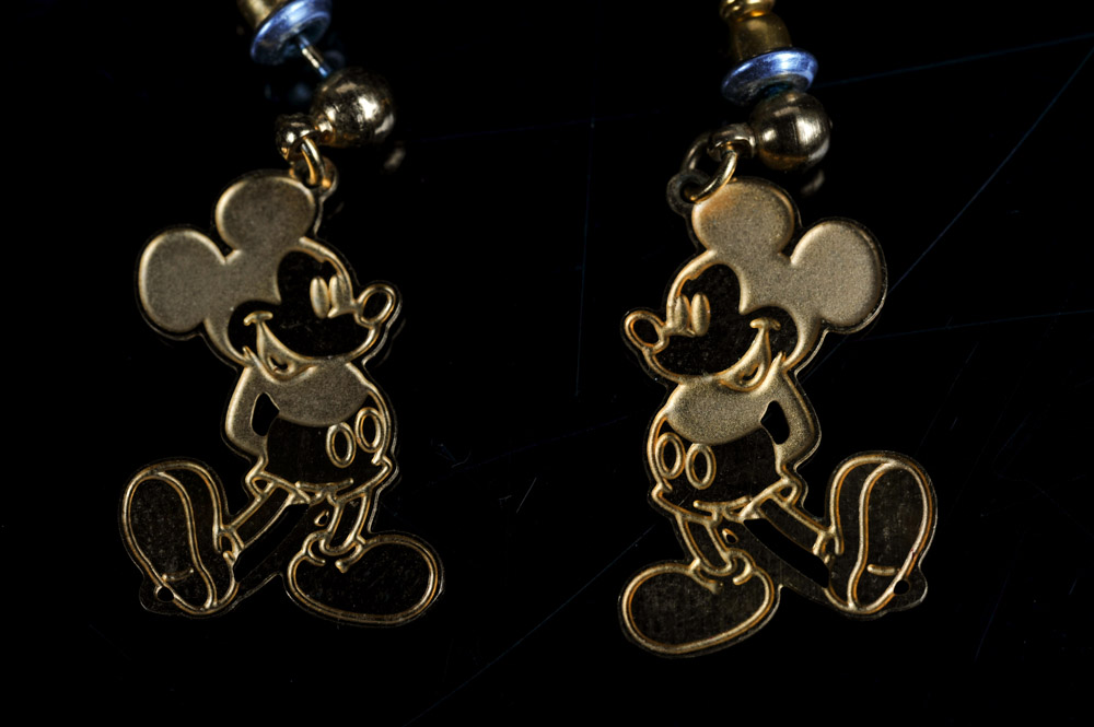 Gold Tone Mickey Mouse Earrings