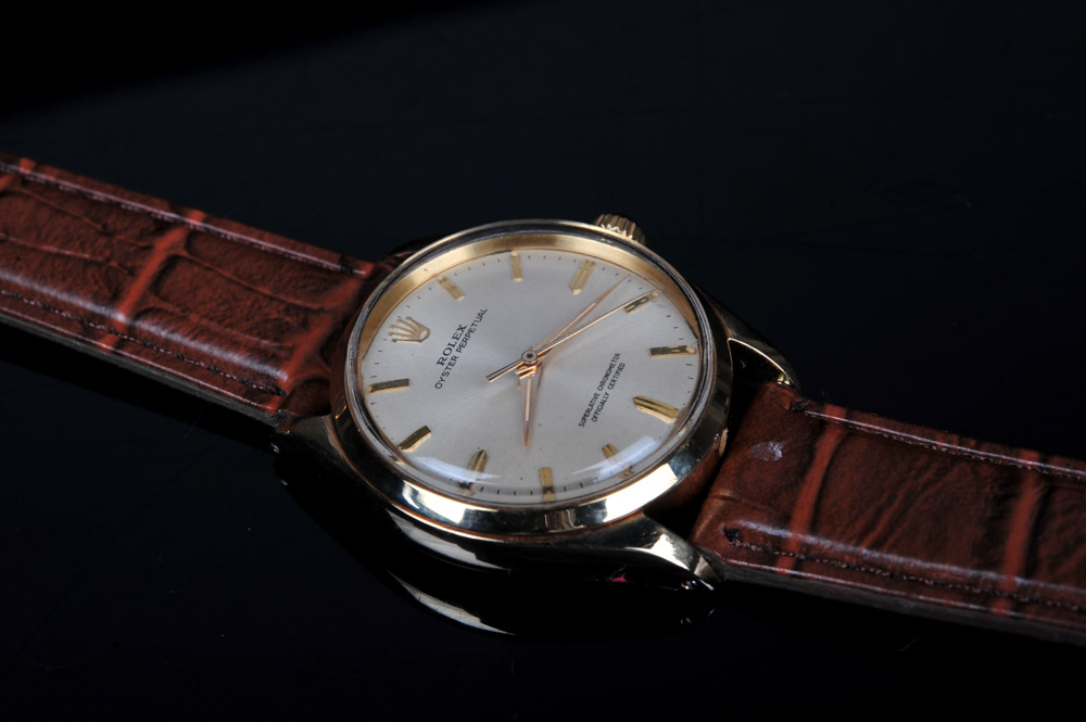 Gentleman's Rolex Oyster Perpetual 18K Yellow Gold Watch