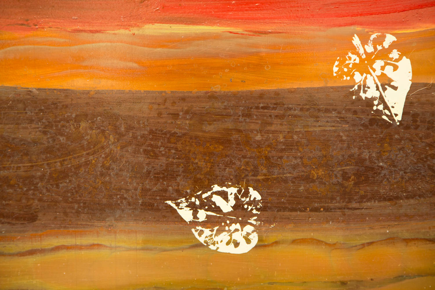 Ken Rausch "Cream Leaves" Painting on Copper