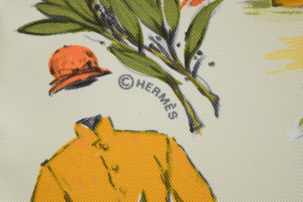 Vintage Hermes "Courses a Chantilly" Silk Scarf