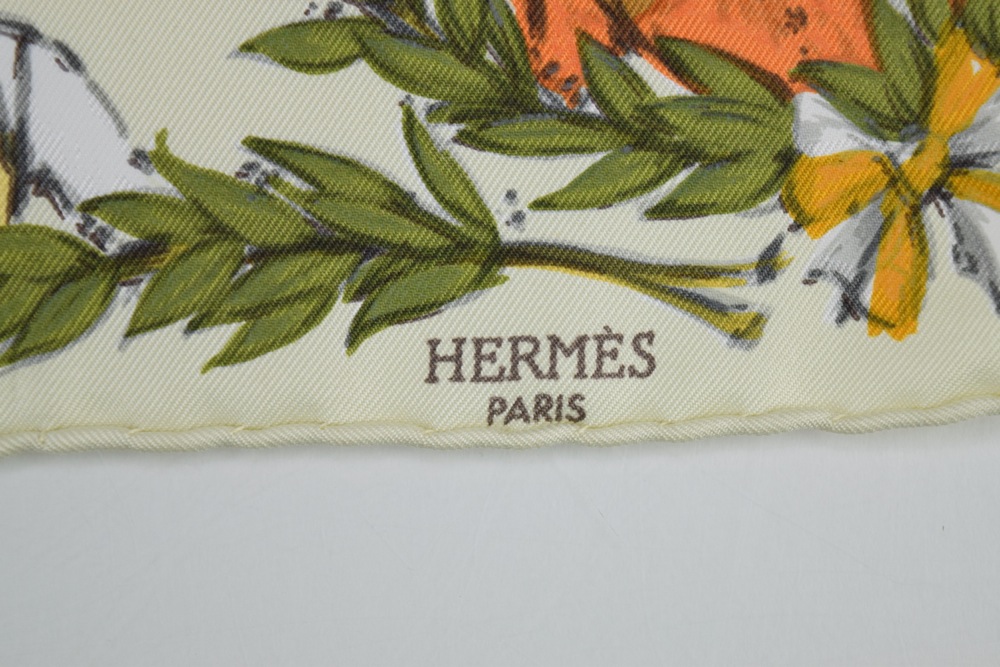 Vintage Hermes "Courses a Chantilly" Silk Scarf