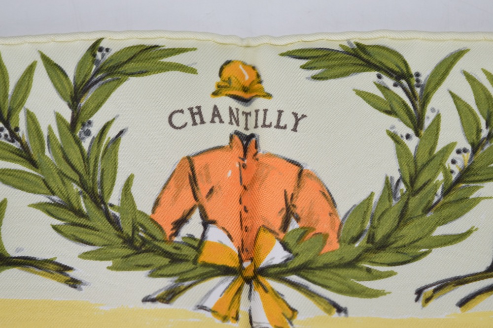 Vintage Hermes "Courses a Chantilly" Silk Scarf