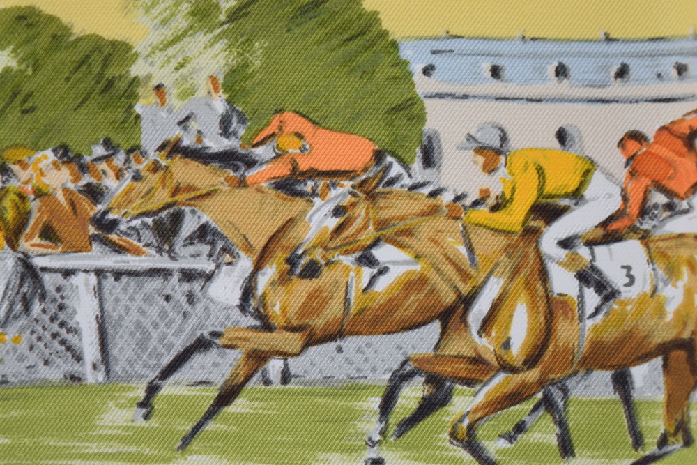 Vintage Hermes "Courses a Chantilly" Silk Scarf