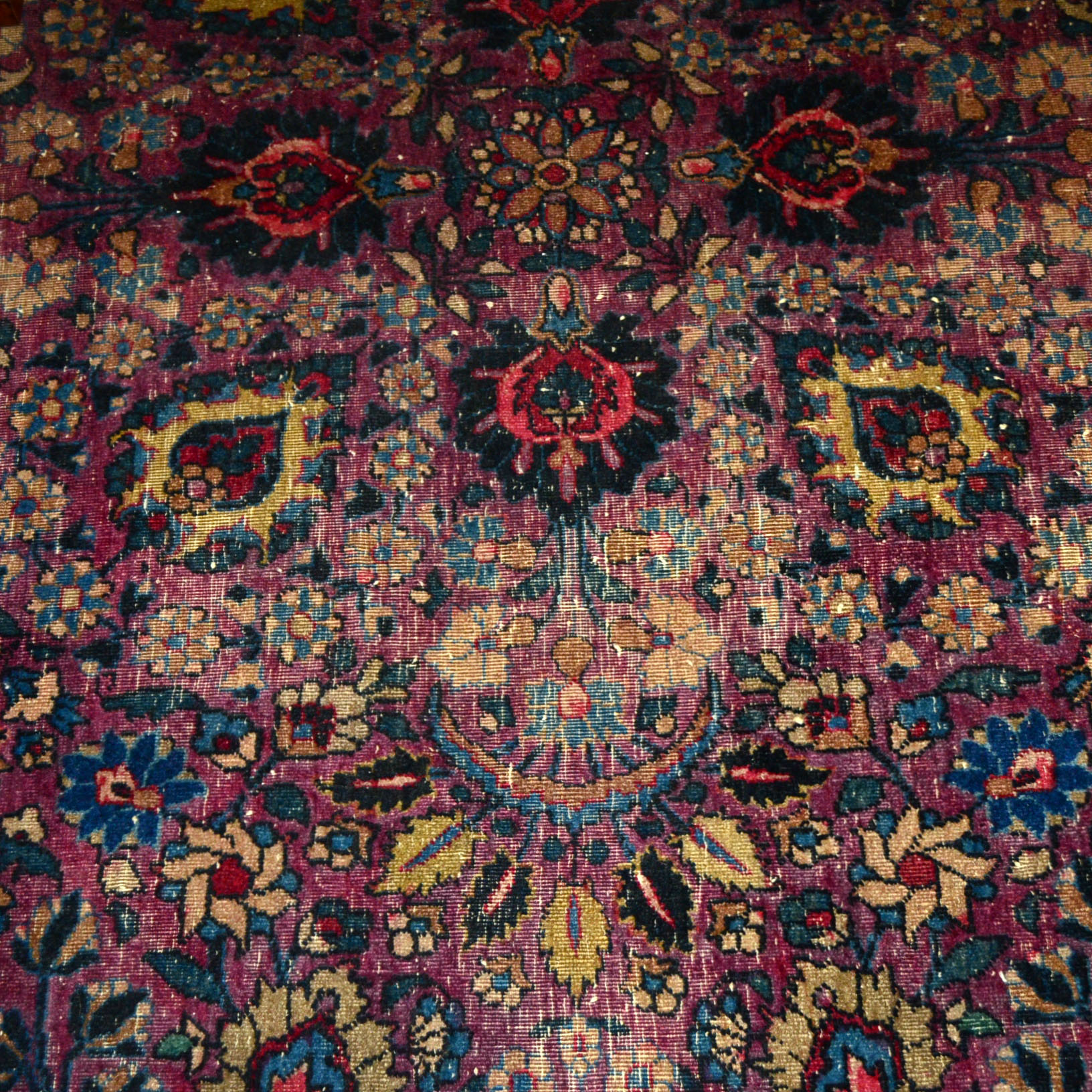 Large Hand-Knotted Sarouk Area Rug
