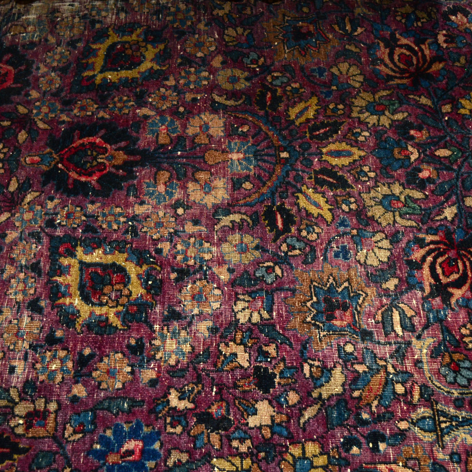 Large Hand-Knotted Sarouk Area Rug
