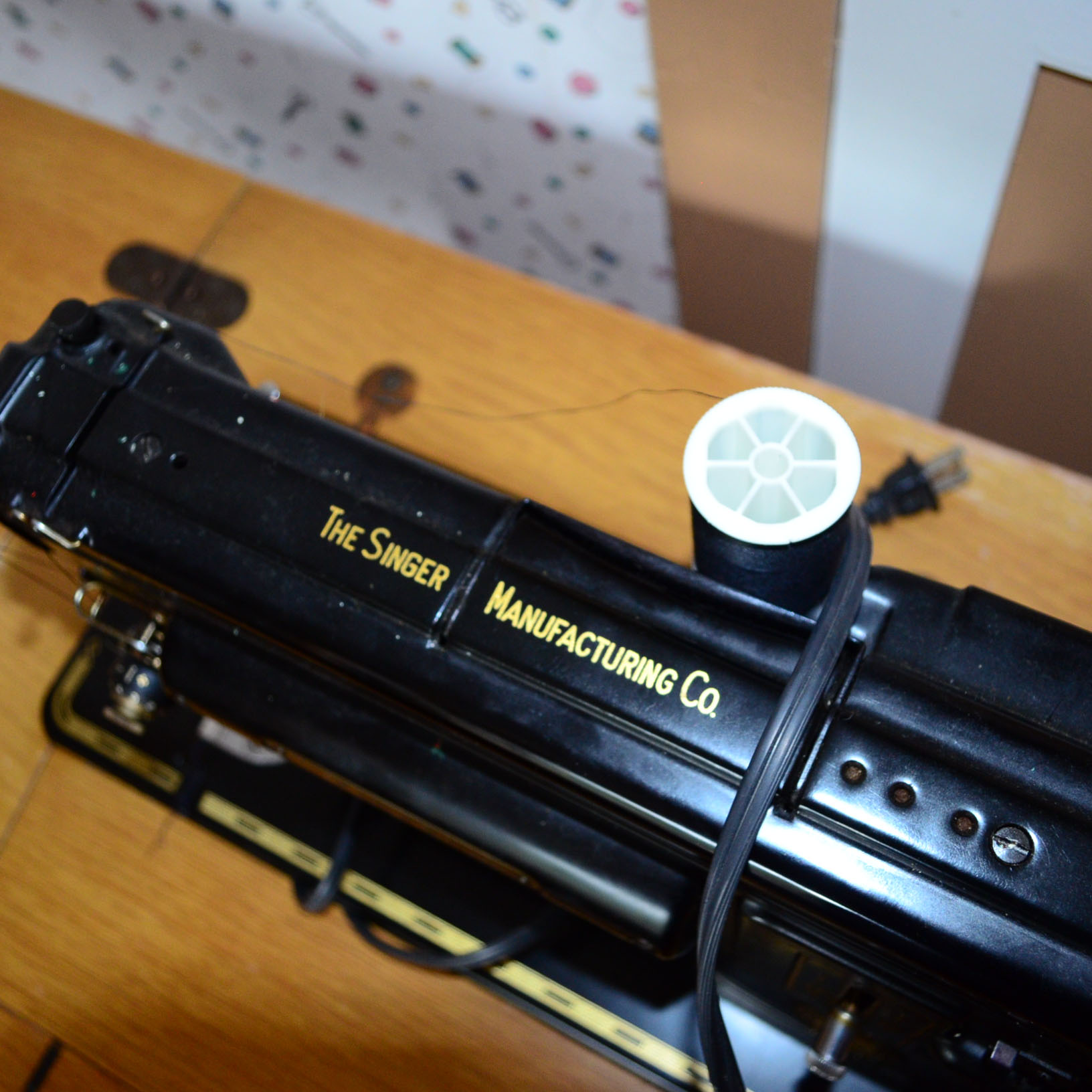 Vintage Singer 301 Sewing Machine & Vintage Cabinet