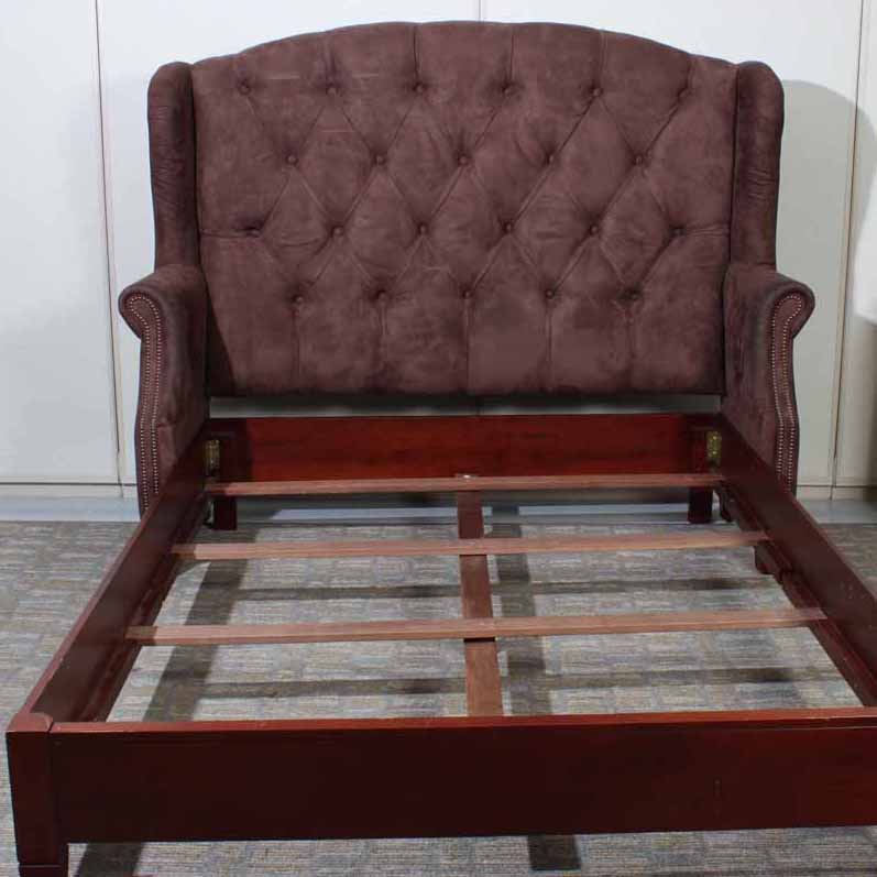 Bombay Furniture Queen Size Tufted MicroSuede Bed