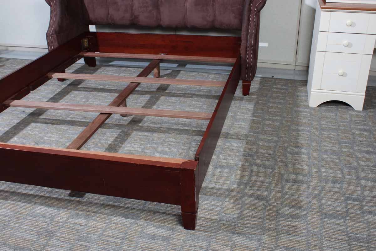 Bombay Furniture Queen Size Tufted MicroSuede Bed