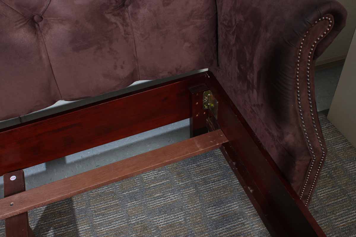 Bombay Furniture Queen Size Tufted MicroSuede Bed