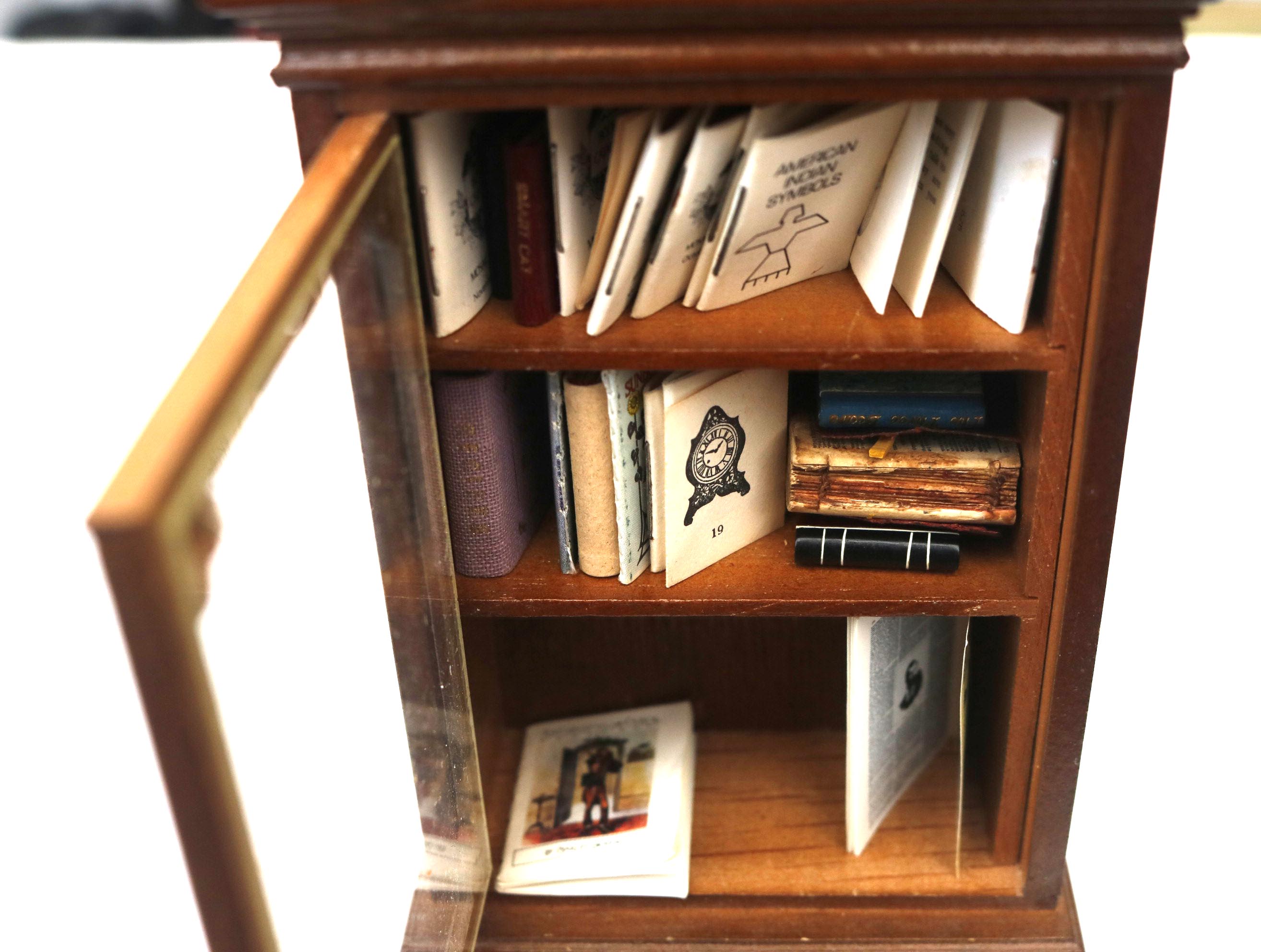Miniature Book Cabinet with Collection of Publications