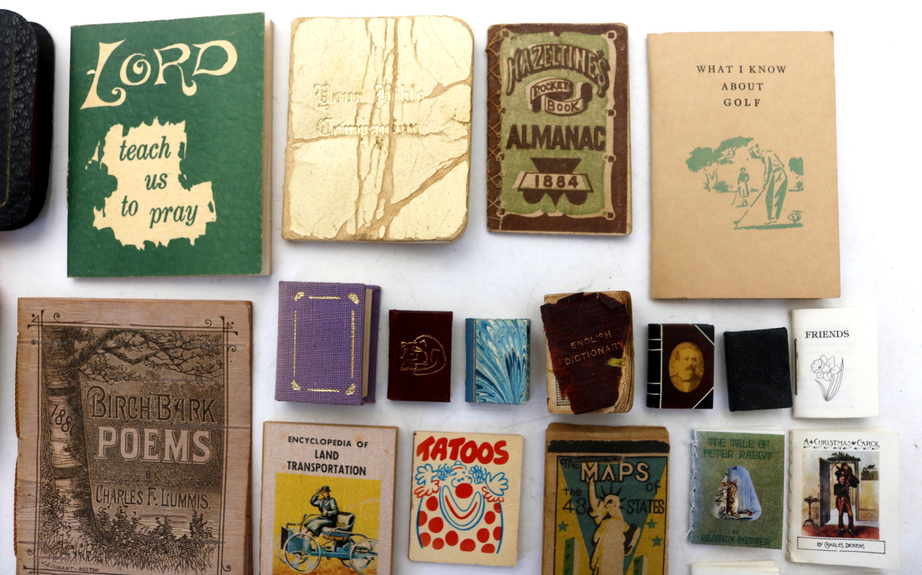 Miniature Book Cabinet with Collection of Publications