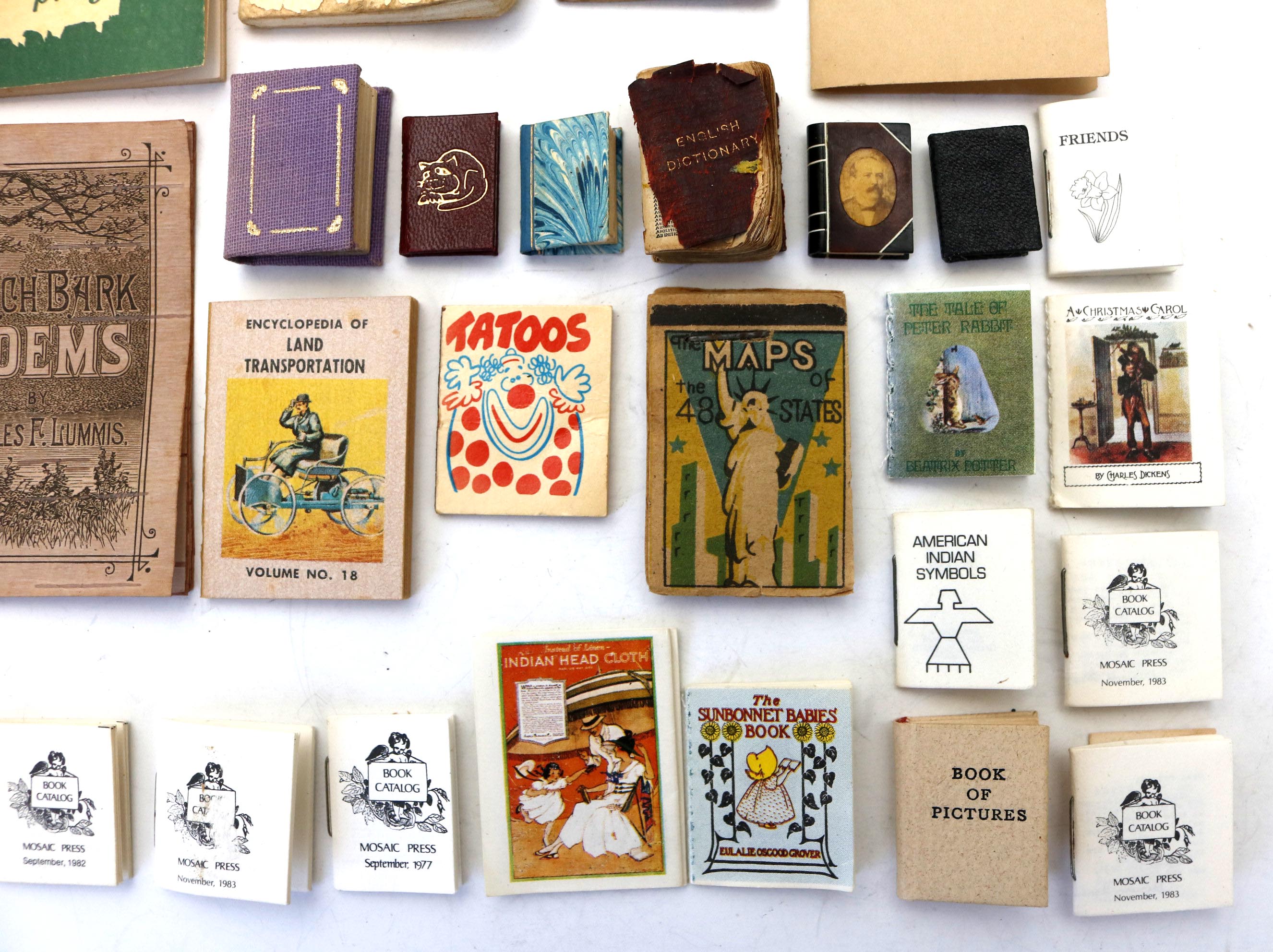 Miniature Book Cabinet with Collection of Publications