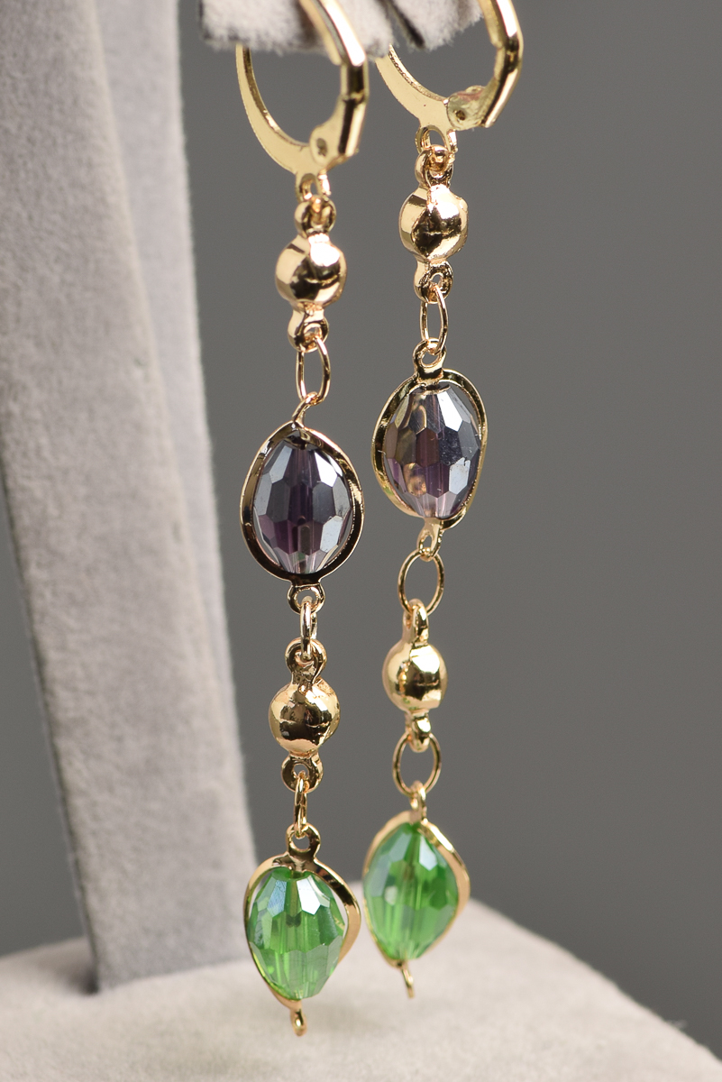 Multi-Colored Beaded Necklace and Earrings Set