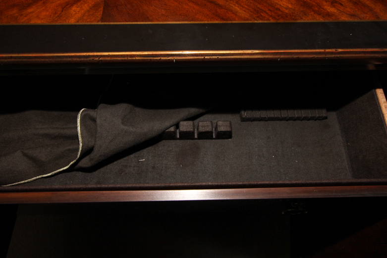 Vintage Black Lacquered Asian Credenza