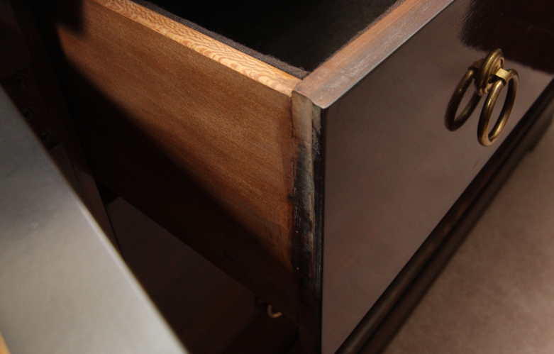 Vintage Black Lacquered Asian Credenza