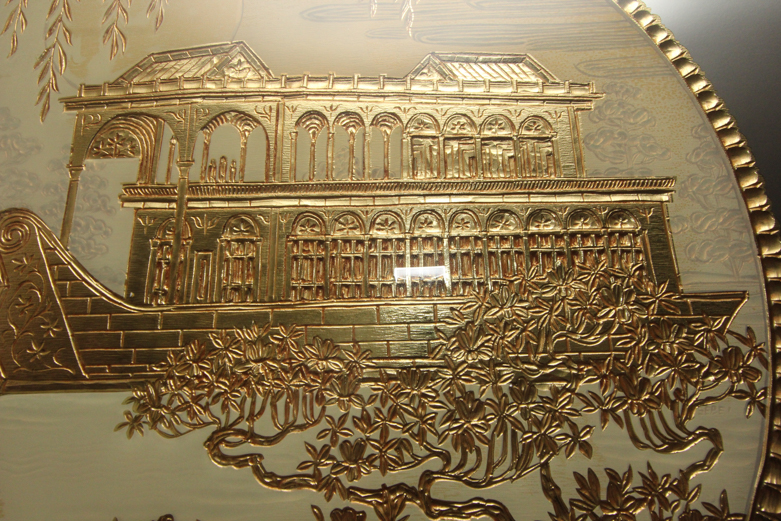 Chinese Gilt Etched Mirrors Featuring Scenes of the Summer Palace