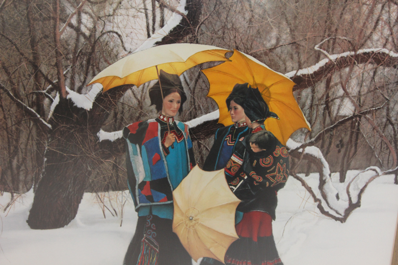 Gao Xiaohua Signed "Winter Grove" Print
