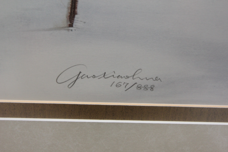 Gao Xiaohua Signed "Winter Grove" Print