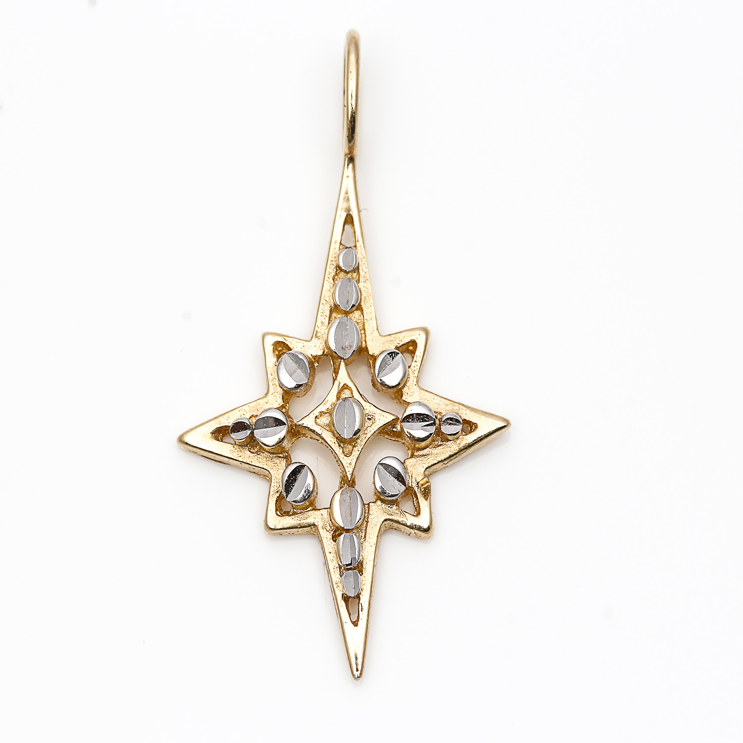 14K Yellow Gold Star of Bethlehem Pendant