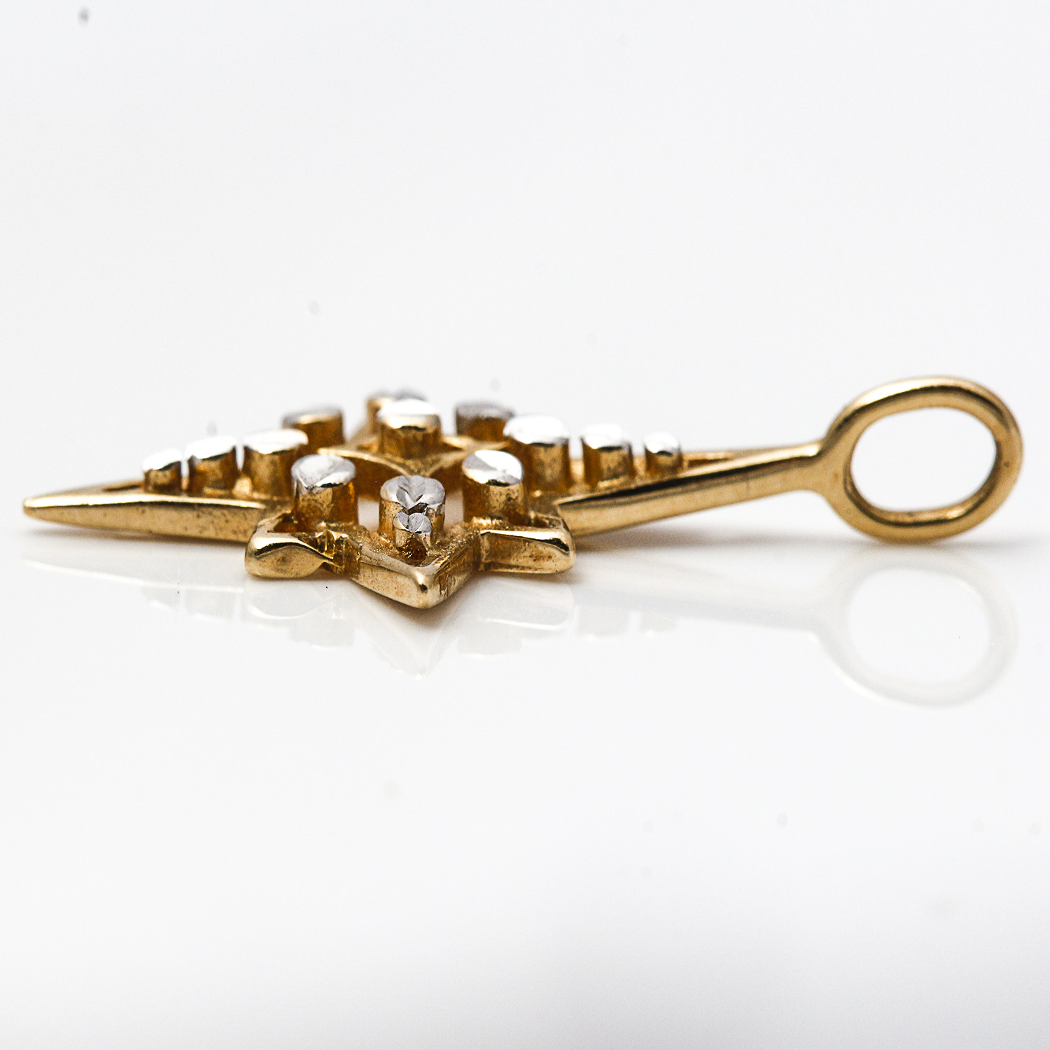 14K Yellow Gold Star of Bethlehem Pendant