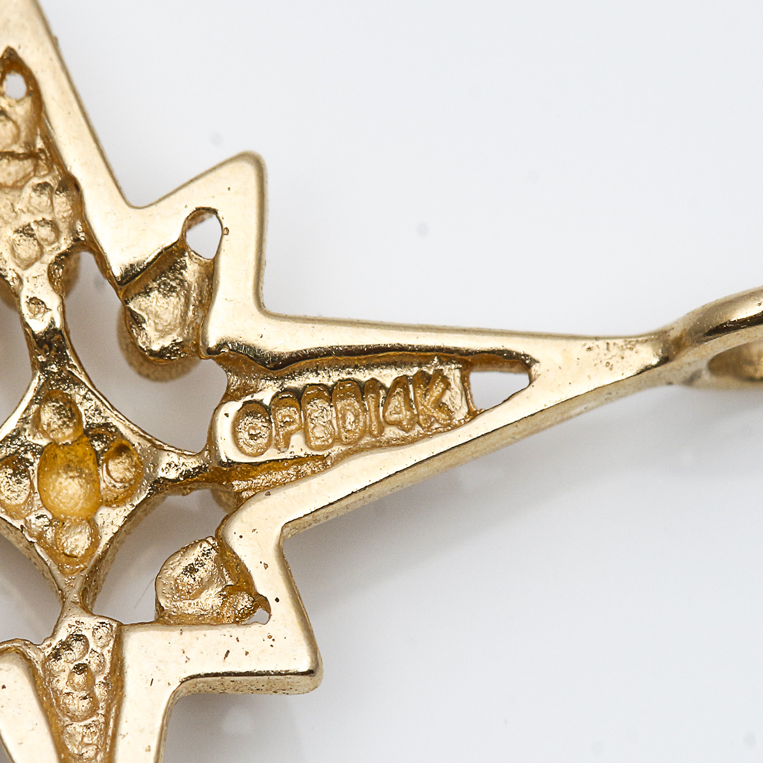 14K Yellow Gold Star of Bethlehem Pendant